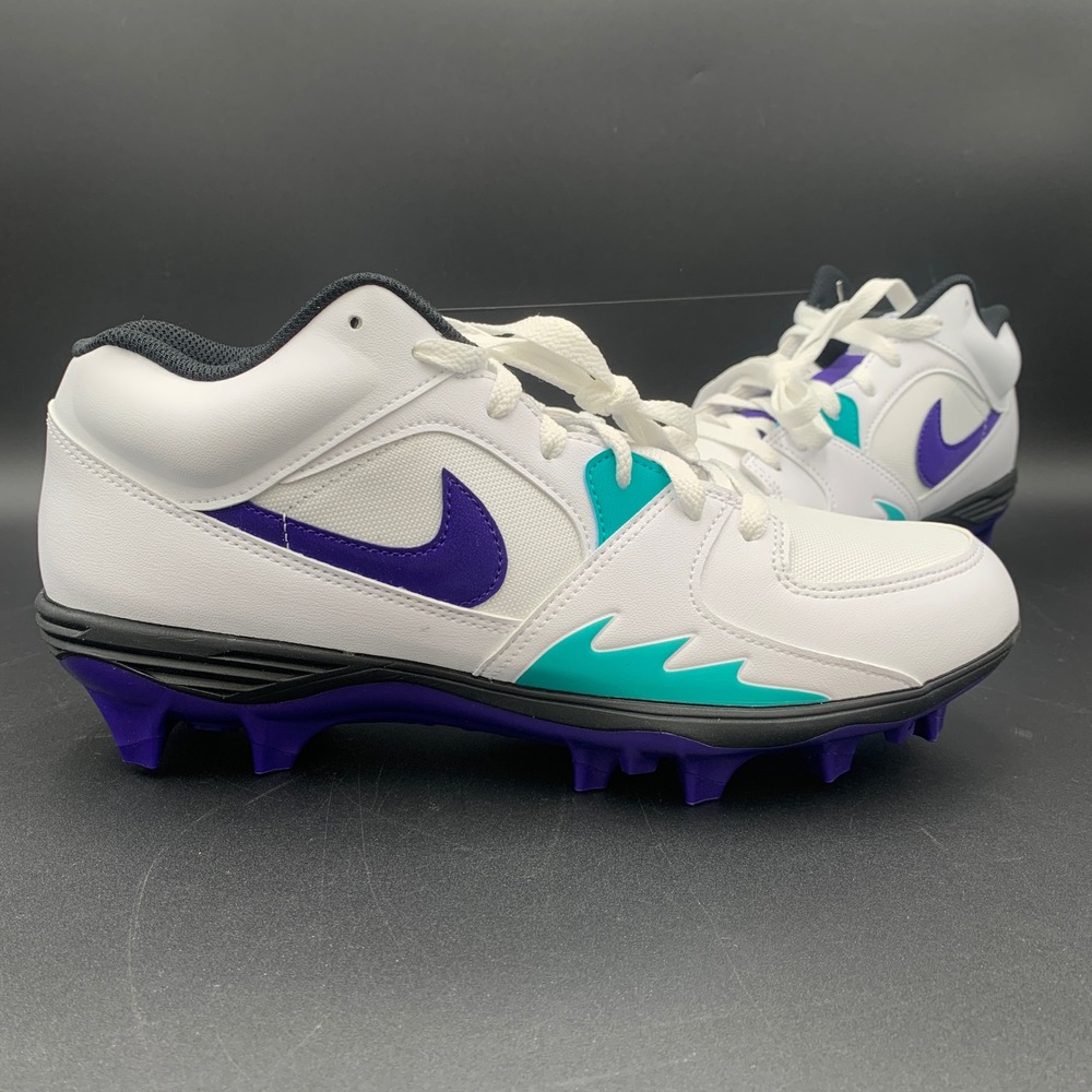 Nike Air Jordan Stadium 90 MCS Baseball Cleats White Purple Teal HQ0210-105 11
